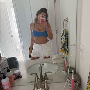 PacSun White Pleated Jean Skirt